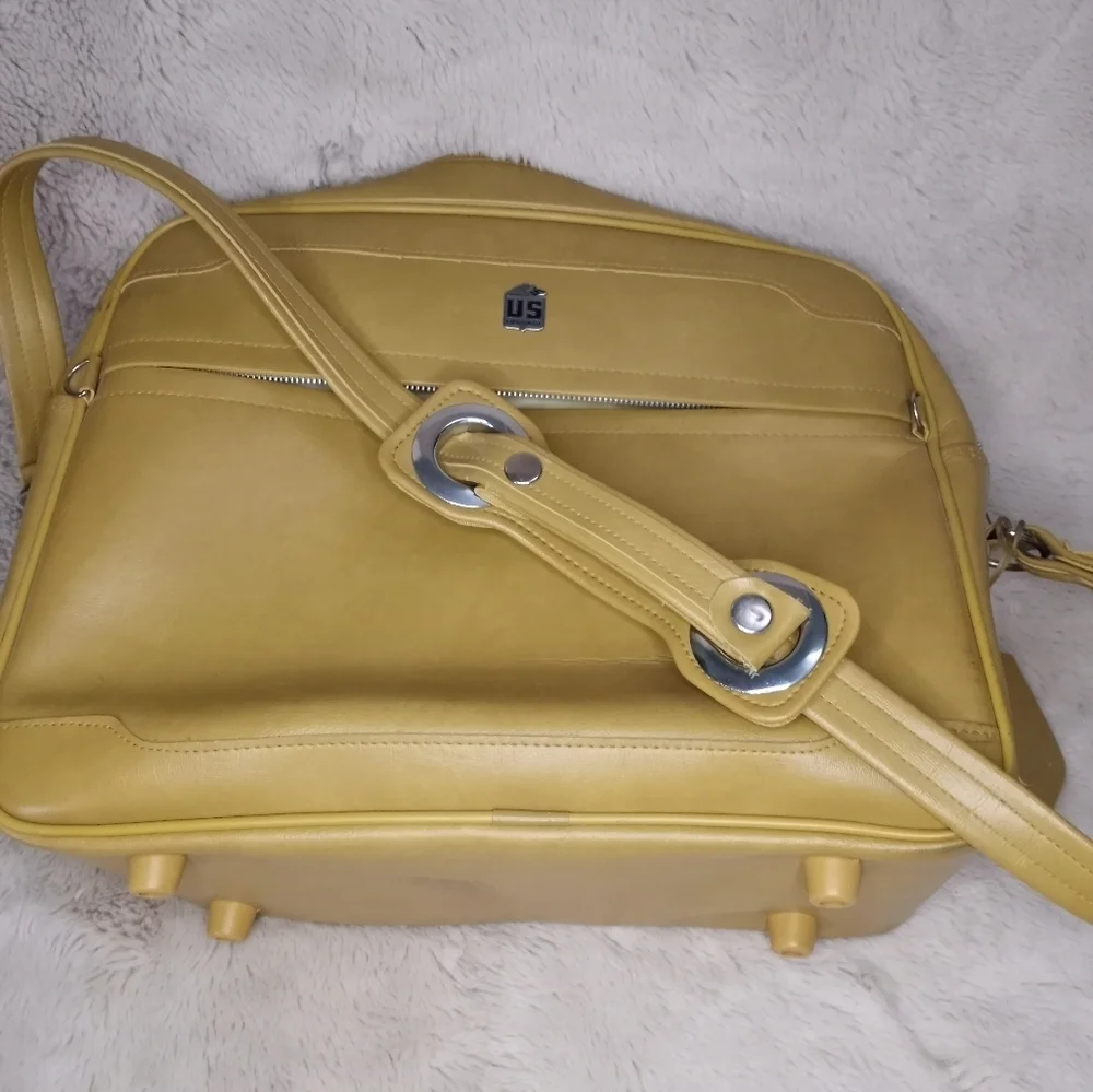 Vintage Retro United States Luggage Corp Classic Shoulder Strap 70s 80s Carry On - Picture 3 of 9